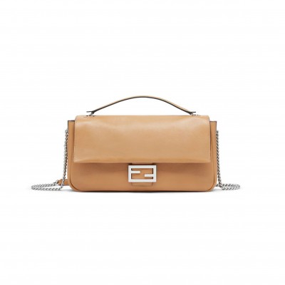 FENDI BAGUETTE CHAIN LARGE LEATHER BEIGE 8BR828AS7AF1QD3 (40*18.5*7cm)
